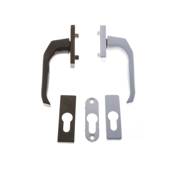 K-S Balkónová klika bílá/hnědá oboustr.