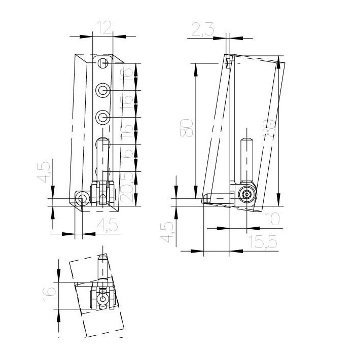 ESVW 6-3-16 LE rohové ložisko hnědé