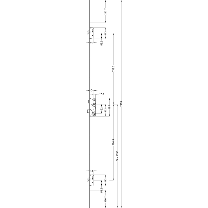 STV-F2460/45 92/8 M2 PR MC vícebod.zámek