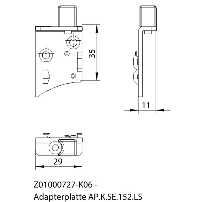 AP.K.SE.152.LE Adaptační lišta levá