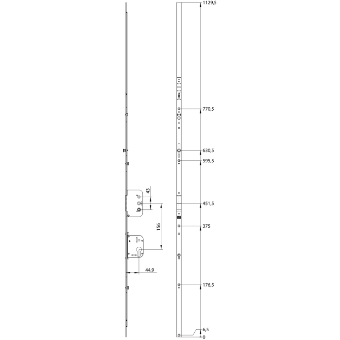 GAKA.1325-1.D45 Převodová lišta