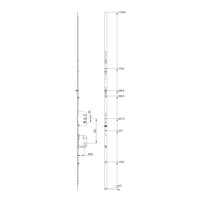 GAKA.1325-1.D45 Převodová lišta