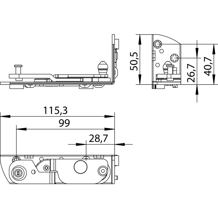 EL.K.SE.205.PR Rohové ložisko pravé