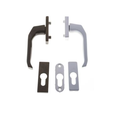 K-S Balkónová klika bílá/hnědá oboustr.